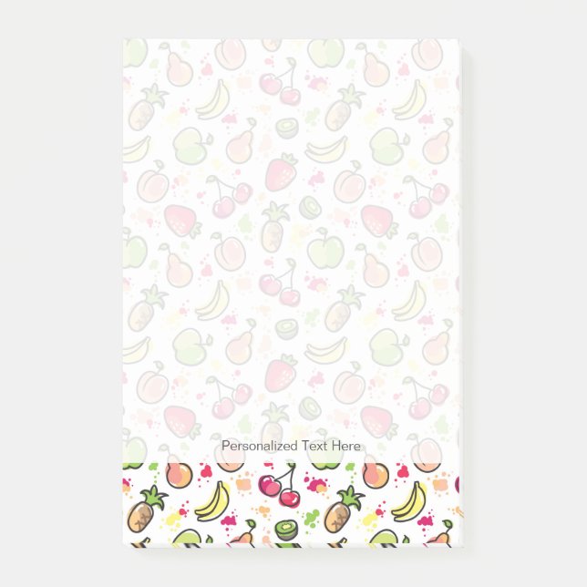 hand drawn fruits pattern post-it notes (Front)