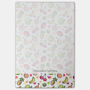 hand drawn fruits pattern post-it notes