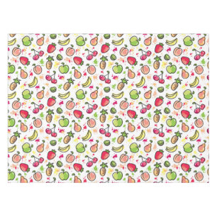 hand drawn fruits pattern tablecloth