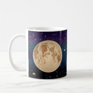 Hand drawn Full Moon and Sparkling Stars Coffee Mug