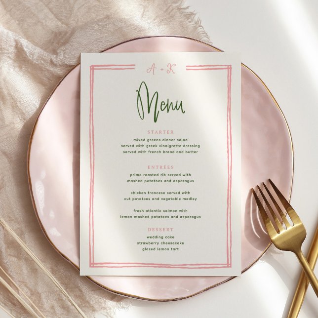 Hand Drawn Fun Colourful Pink and Green Flat Menu (Creator Uploaded)