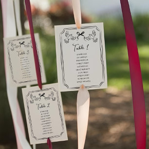 Hand drawn Funky Doodle Wedding Table Seating Invitation