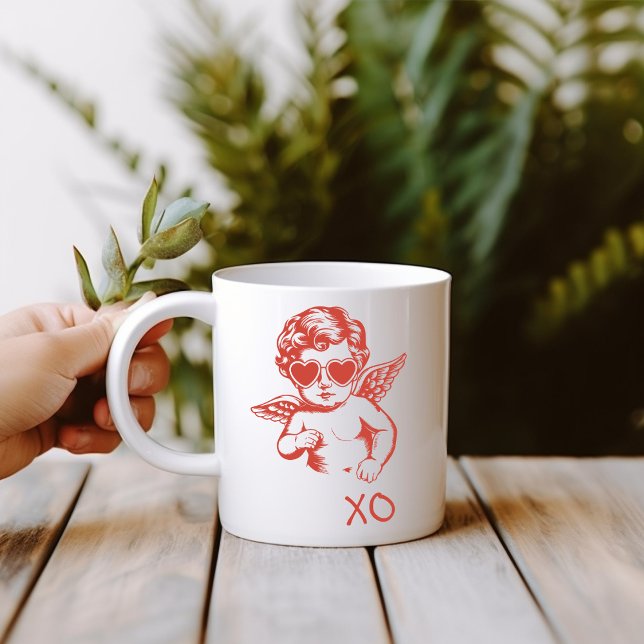 Hand Drawn Funny Romantic Cupid XO Valentines Day Mug (Creator Uploaded)
