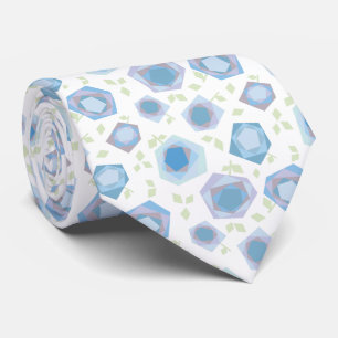 Hand Drawn Geometric Rose Design Necktie