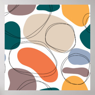 Hand drawn geometric seamless modern abstract mult poster