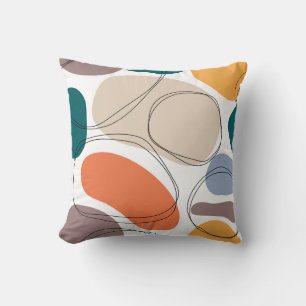 Hand drawn geometric seamless modern abstract mult throw pillow