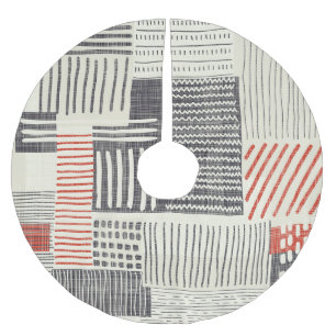 Hand-drawn geometric stripes, seamless pattern. brushed polyester tree skirt
