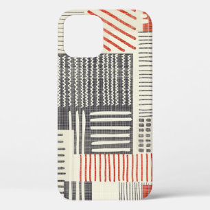 Hand-drawn geometric stripes, seamless pattern. iPhone 12 case
