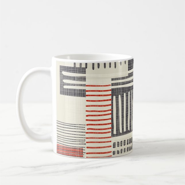 Hand-drawn geometric stripes, seamless pattern. coffee mug (Left)