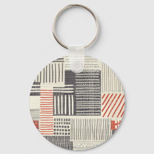 Hand-drawn geometric stripes, seamless pattern. keychain