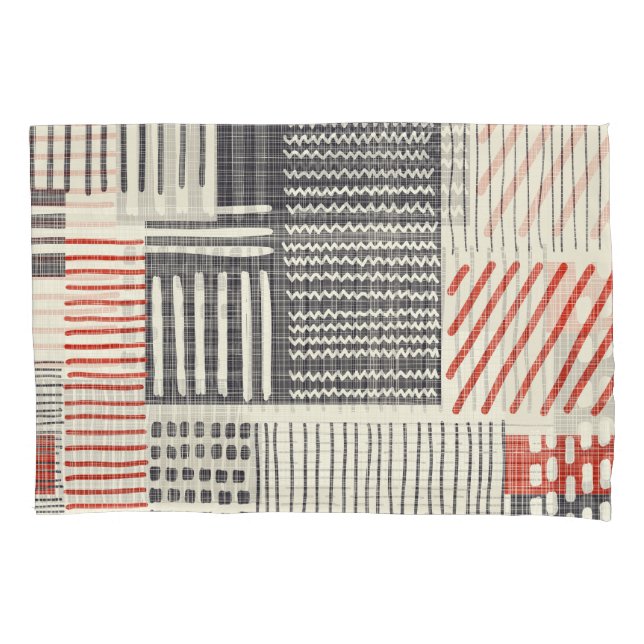 Hand-drawn geometric stripes, seamless pattern. pillowcase (Front)