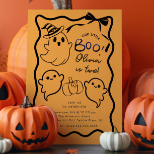 Hand Drawn Ghost Birthday Party Invitation