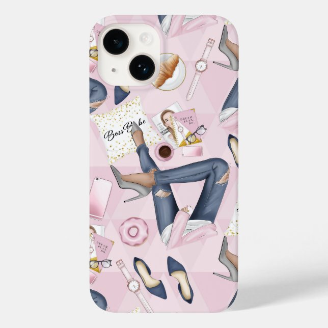 Hand Drawn Girl Boss  Case-Mate iPhone Case (Back)