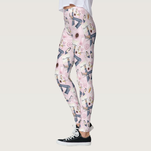 Hand Drawn Girl Boss Leggings (Left)
