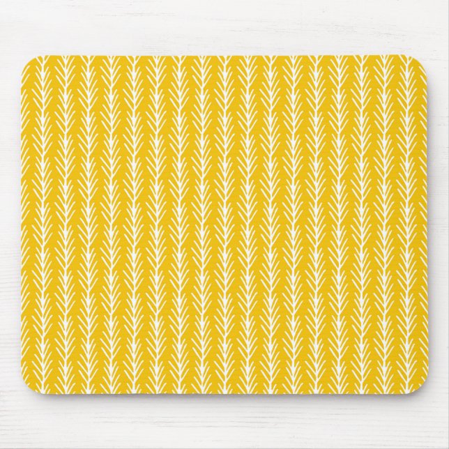 Hand Drawn Gold Wheat Pattern Mouse Pad (Front)