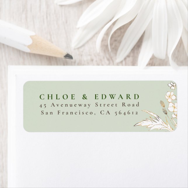 Hand-drawn Gold Wildflowers Minimalist Label (Insitu)