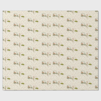 Hand drawn golf wrapping paper
