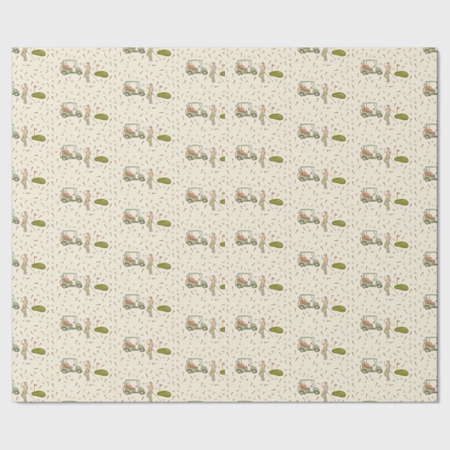 Hand drawn golf wrapping paper (Seam)