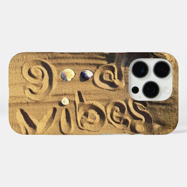 Hand Drawn Good Vibes Quote In Beach Sand Photo Case-Mate iPhone Case (Back (Horizontal))