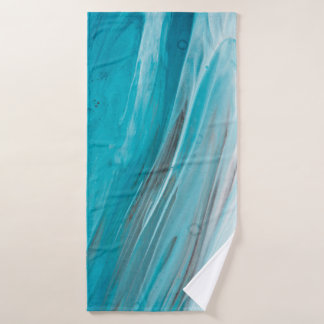 Hand drawn gouache painting. Abstract art backgrou Bath Towel