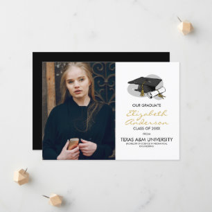 Hand Drawn Graduation Cap & Photo Announcement