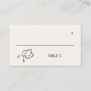 Hand Drawn Graduation Cap Place Card
