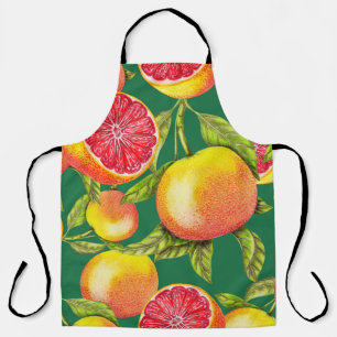 Hand Drawn Grapefruits Seamless Pattern Apron