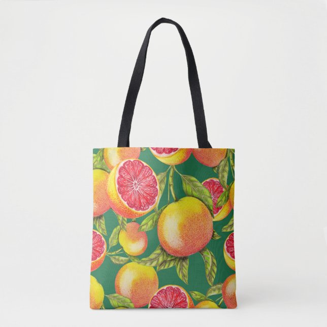 Hand Drawn Grapefruits Seamless Pattern Tote Bag (Front)
