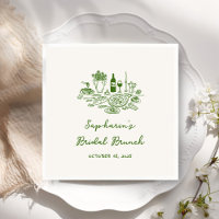 Hand Drawn Green Bridal Brunch 