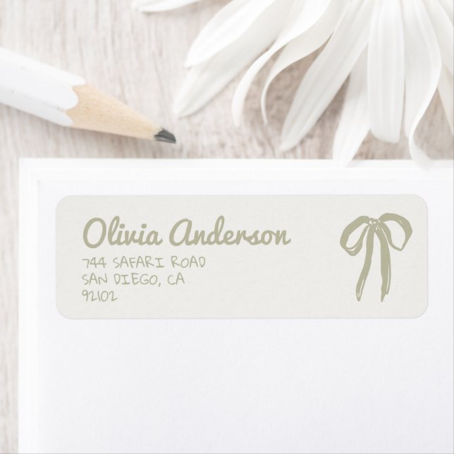 Hand Drawn Green Gingham Bow Baby Shower (En situation)