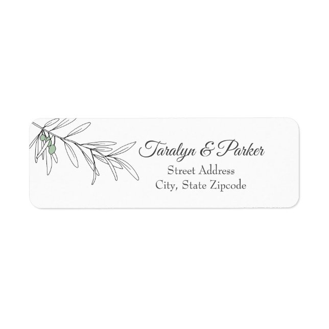 Hand Drawn Green Olive Leaves (Front)