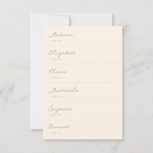Hand Drawn Green Wedding Place Card DIY