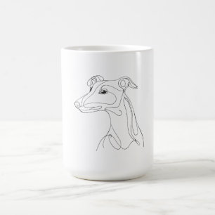 Hand Drawn Greyhound Line Art - Minimalist Design Coffee Mug