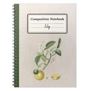 Hand Drawn Growing Lemons Personalized Composition Notebook