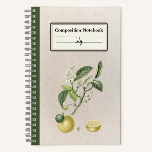 Hand Drawn Growing Lemons Personalized Composition Notebook