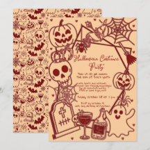 Hand Drawn Halloween Costume Birthday Party 