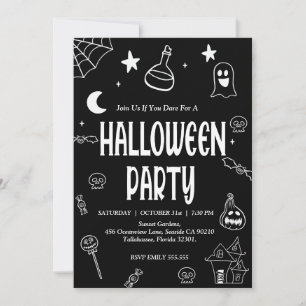 Hand-Drawn Halloween Vibes Party Invitation