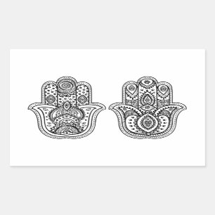 Hand Drawn Hamsa With Ornaments Sticker