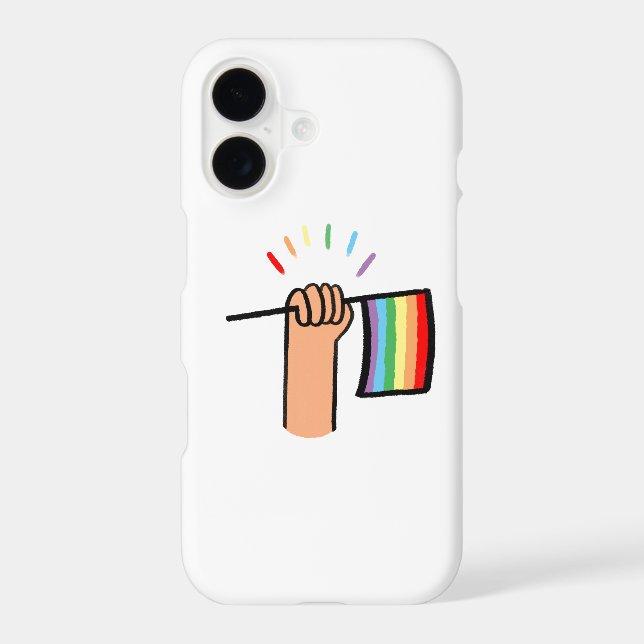 Hand Drawn Hand Waving a Rainbow Flag (Back)