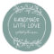 Hand Drawn Handmade With Love Personalized Teal