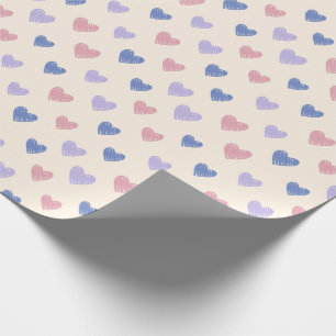 Hand Drawn Heart Doodle Pattern Wrapping Paper