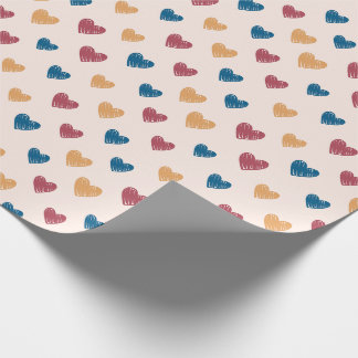 Hand Drawn Heart Doodle Pattern Wrapping Paper
