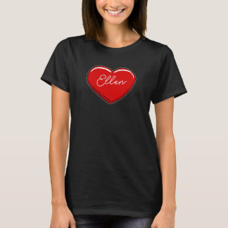 Hand Drawn Heart Ellen  First Name Hearts I Love E T-Shirt