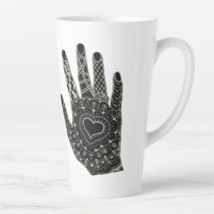 Hand Drawn Heart Hands Beer Stein Latte Mug