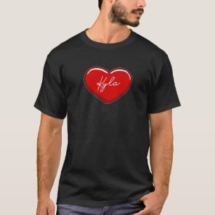 Hand Drawn Heart Kyla - First Name Hearts I Love K T-Shirt