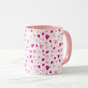 Hand-Drawn Heart Pattern Mug