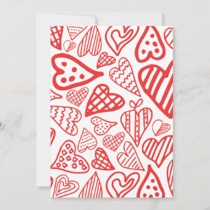 "Hand-Drawn Hearts Design Whimsical and Romantic Thank You Card