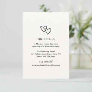 Hand Drawn Hearts Doodle Modern Wedding Enclosure Card