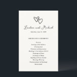 Hand Drawn Hearts Doodle Modern Wedding Program<br><div class="desc">Modern wedding programs featuring my original hand drawn doodle.</div>