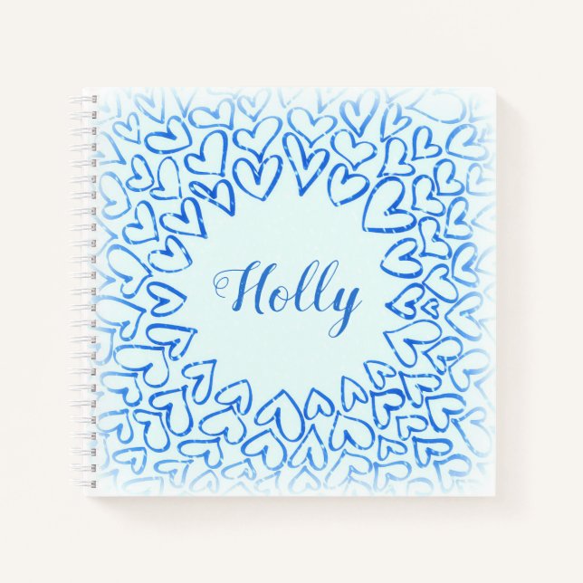Hand drawn hearts Personalized Notebook (Front)